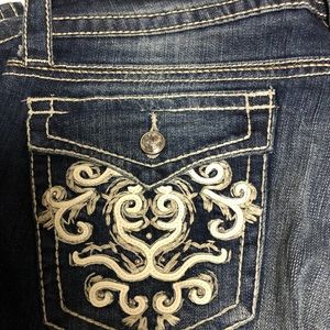 Denim & rhinestone bootcut jeans